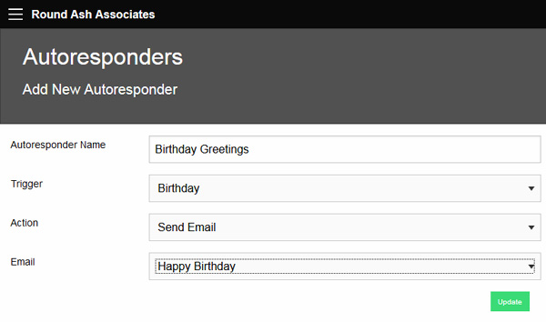Adding the automatic birthday email