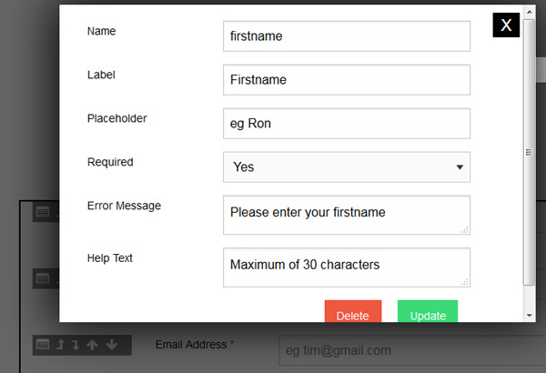 Editing a form field